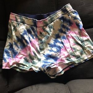 Pink brand shorts tye dye